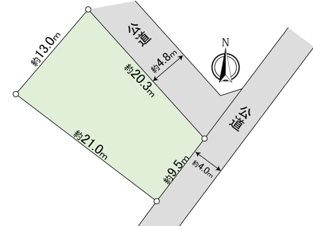 安城市東別所町屋敷　土地 地形図
