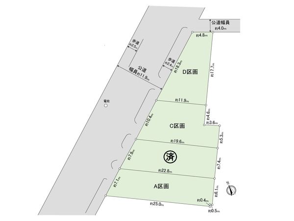 知立市八ツ田町曲り 土地C区画 区画図