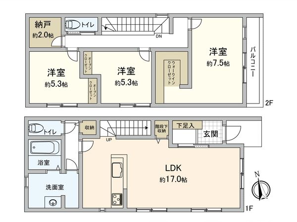 岡崎市上佐々木町字中切 新築戸建 A号棟 間取図(平面図)