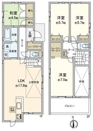 岡崎市伊賀町字5丁目 戸建 間取図(平面図) 岡崎市伊賀町字5丁目 戸建 間取図(平面図)