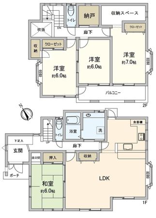 岡崎市大和町字桑子 戸建 間取図(平面図) 岡崎市大和町字桑子 戸建 間取図(平面図)