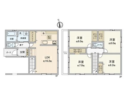岡崎市北野町字郷裏 戸建 間取図(平面図)