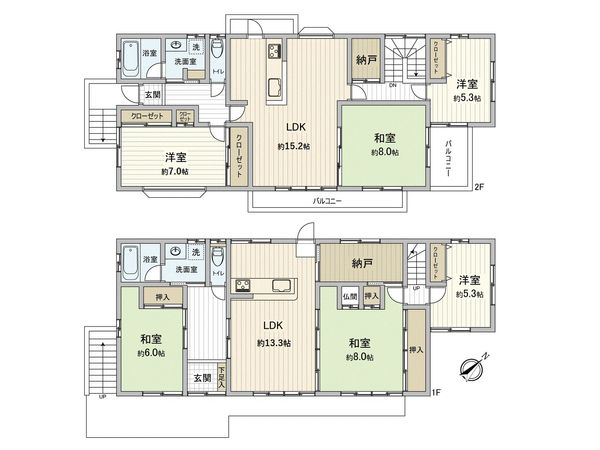 岡崎市元欠町5丁目 戸建 間取図(平面図)