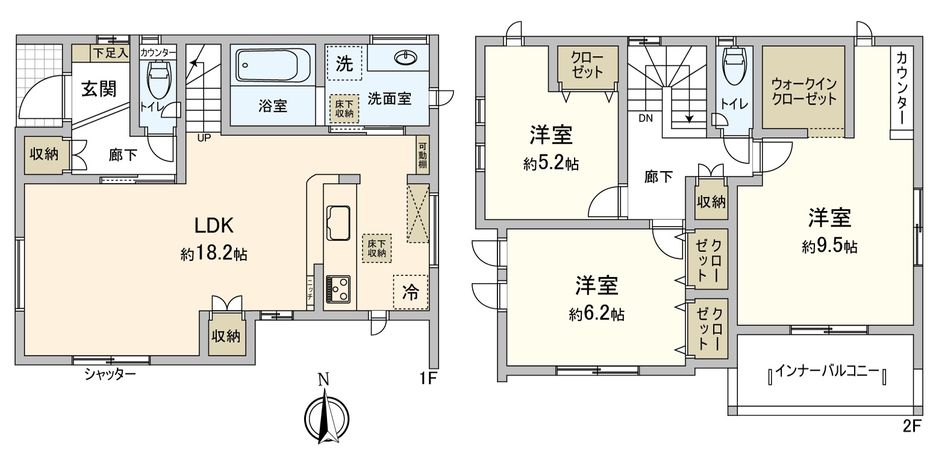 岡崎市若松町字大廻 1号棟 間取図(平面図) 岡崎市若松町字大廻 1号棟 間取図(平面図)