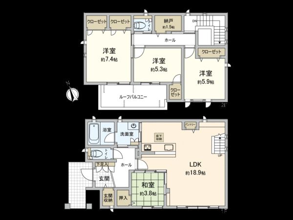岡崎市細川町字権水 戸建 間取図(平面図) 岡崎市細川町字権水 戸建 間取図(平面図)