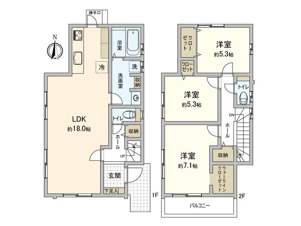 岡崎百々町 第1 1号棟 間取図(平面図)