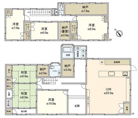 西尾市寄住町神明 戸建 間取図(平面図) 西尾市寄住町神明 戸建 間取図(平面図)