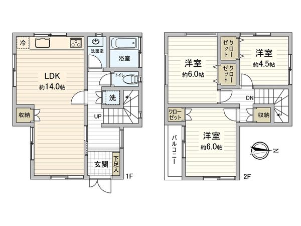 岡崎市百々町字池ノ入 戸建 間取図(平面図) 間取図(平面図)