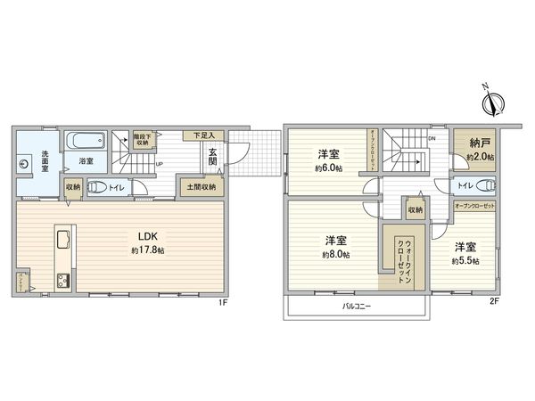 岡崎市鴨田町字北浦 新築戸建 間取図(平面図) 岡崎市鴨田町字北浦 新築戸建 間取図(平面図)