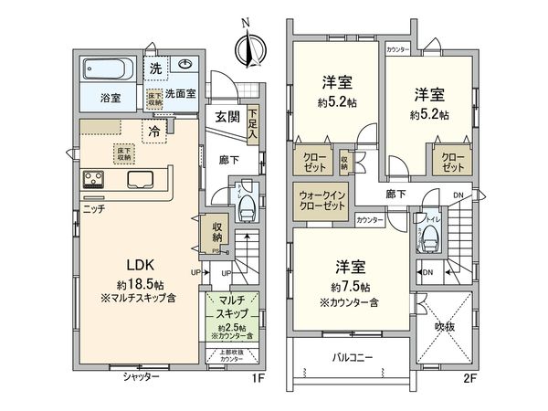 岡崎市細川町字鳥ケ根 新築戸建 第1号棟 間取図(平面図) 岡崎市細川町字鳥ケ根 新築戸建 第1号棟 間取図(平面図)