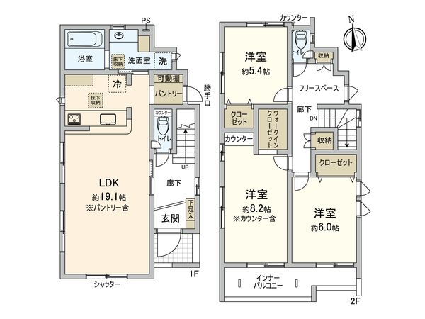 岡崎市細川町字鳥ケ根 新築戸建 第2号棟 間取図(平面図) 岡崎市細川町字鳥ケ根 新築戸建 第2号棟 間取図(平面図)