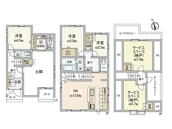 岡崎市吹矢町 戸建 間取図(平面図)