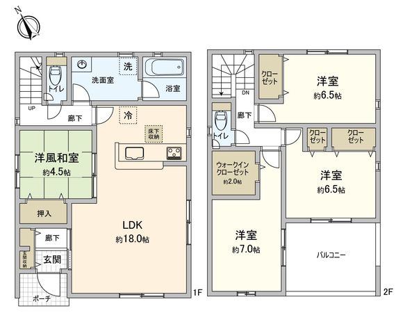 岡崎市東大友町字位式 新築戸建4号棟 間取図(平面図)