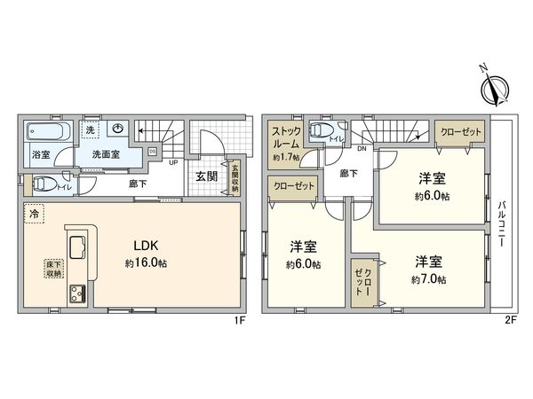 岡崎市大西1丁目 2号棟 間取図(平面図)