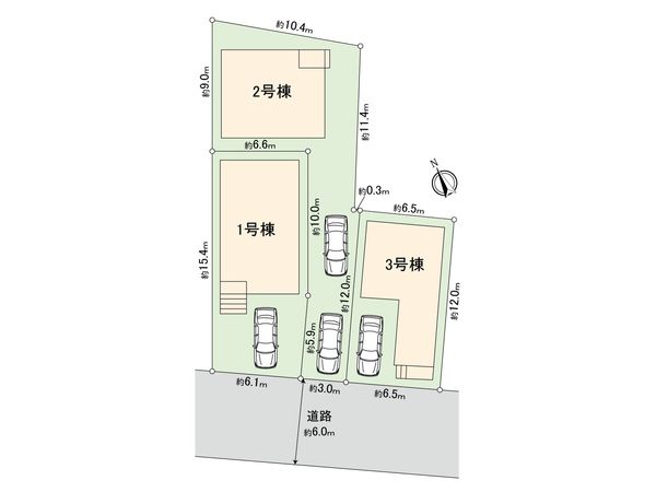 岡崎市大西1丁目 3号棟 全体区画図