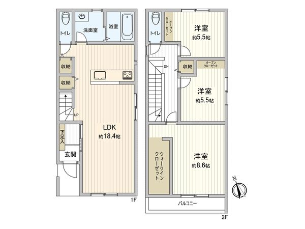 岡崎市堂前町2丁目 新築戸建B号棟 間取図(平面図)