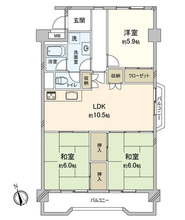 メゾン大樹寺 間取図(平面図) 間取図(平面図)