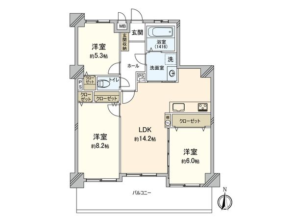 ガーデンヒルズ北野壱番館 間取図(平面図) ガーデンヒルズ北野壱番館 間取図(平面図)