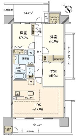 アルバックスタワー岡崎康生 間取図(平面図) アルバックスタワー岡崎康生 間取図(平面図)
