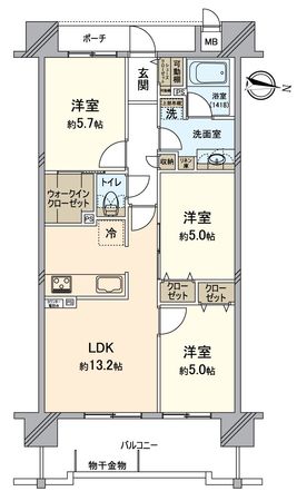 リコット岡崎柱曙 間取図(平面図)