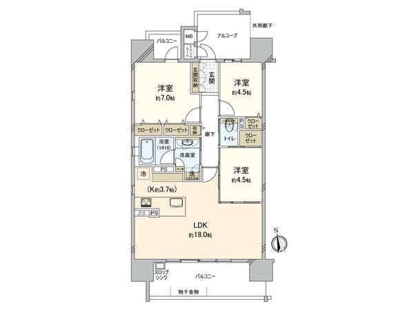 エルグランデ岡崎城公園 間取図(平面図) 間取図(平面図)
