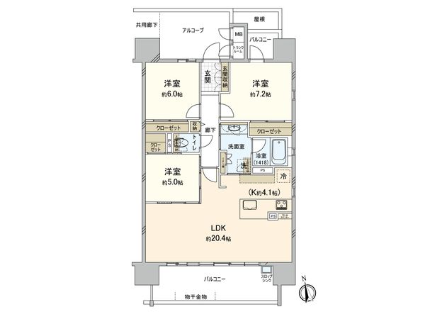 エルグランデ岡崎城公園 間取図(平面図) 間取図(平面図)