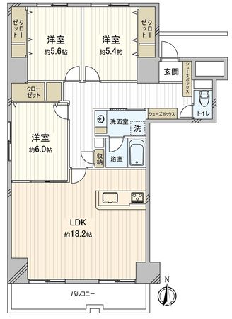 シャンボール康生 間取図(平面図)