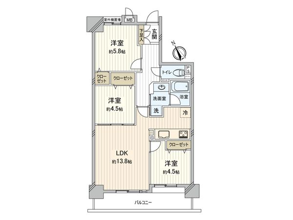 シャトー安城 間取図(平面図)