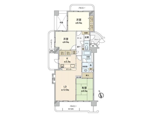 サンアメニティ北岡崎駅 間取図(平面図) サンアメニティ北岡崎駅 間取図(平面図)