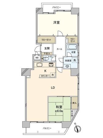 シャトー桜ヶ丘 西館 間取図(平面図)