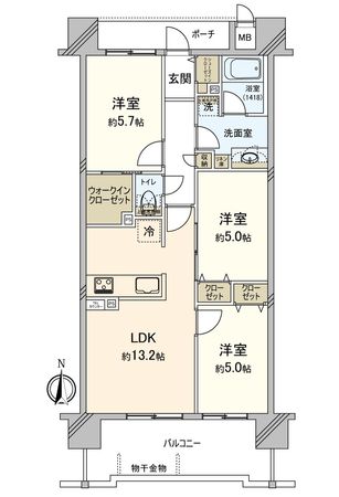リコット岡崎柱曙 間取図(平面図) リコット岡崎柱曙 間取図(平面図)