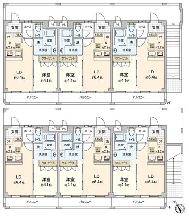 岡崎市野畑町字森越 一棟アパート 間取図(平面図) 岡崎市野畑町字森越 一棟アパート 間取図(平面図)