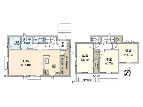 日進市赤池町箕ノ手 新築戸建 間取図(平面図) 間取図(平面図)