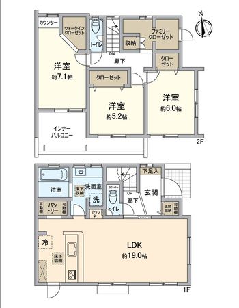 みよし市天王台15-9 1号棟 間取図(平面図)