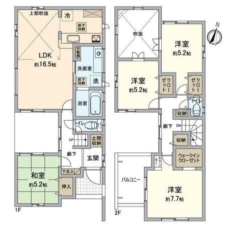 東郷町白鳥1丁目 新築戸建 1号棟 間取図(平面図) 間取図(平面図)