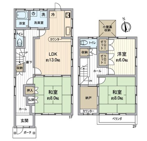 名古屋市緑区黒沢台2丁目 間取図(平面図)