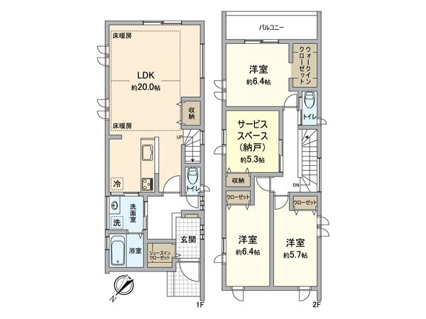 東郷町御岳1丁目 A棟 間取図(平面図) 東郷町御岳1丁目 A棟 間取図(平面図)