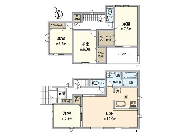 東郷町大字春木字伊勢木 1号棟 間取図(平面図) 東郷町大字春木字伊勢木 1号棟 間取図(平面図)