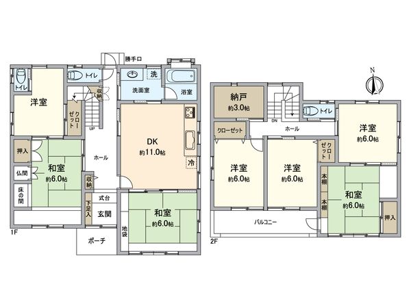 みよし市三好丘旭2丁目 戸建 間取図(平面図)