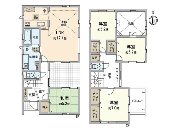 愛知郡東郷町和合ケ丘3丁目 新築戸建 2号棟 間取図(平面図)