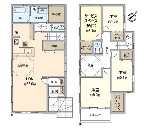 東郷町和合ケ丘2丁目 1号棟 間取図(平面図)