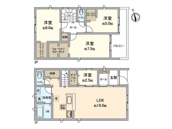 みよし市東蜂ヶ池 新築戸建 3号棟 間取図(平面図)