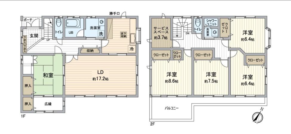 日進市五色園1丁目 戸建 間取図(平面図) 日進市五色園1丁目 戸建 間取図(平面図)