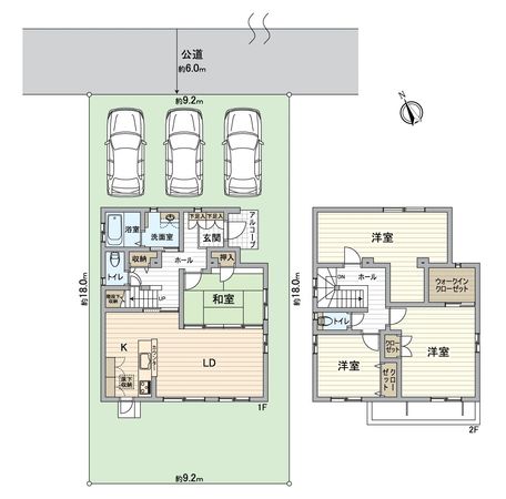 日進市竹の山2丁目 戸建 間取図(平面図)