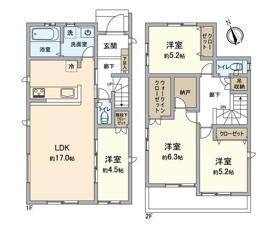 愛知郡東郷町春木台5丁目 新築戸建 2号棟 間取図(平面図) 愛知郡東郷町春木台5丁目 新築戸建 2号棟 間取図(平面図)