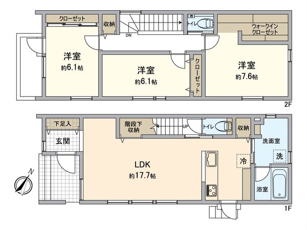 みよし市三好町木之本 2号棟 間取図(平面図) みよし市三好町木之本 2号棟 間取図(平面図)