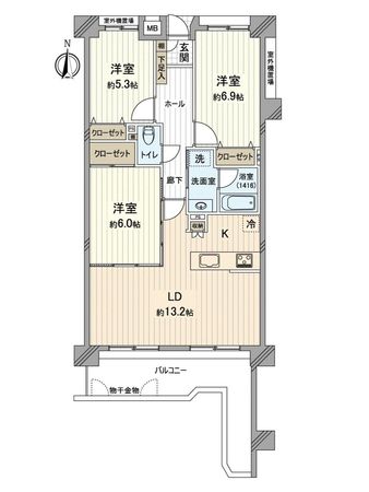 グローリアス和合第2 間取図(平面図) グローリアス和合第2 間取図(平面図)