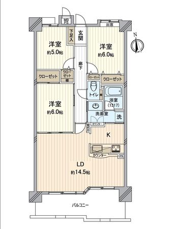 ライオンズマンション三好ヶ丘 間取図(平面図)