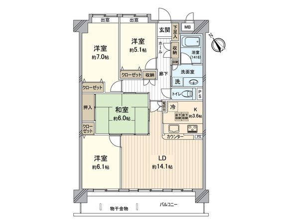 ユニーブル東岡崎 間取図(平面図)