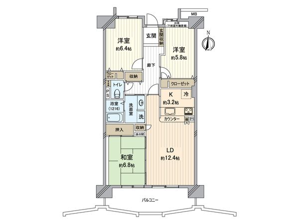 日進香久山杜の街 104号棟 間取図(平面図) 間取図(平面図)